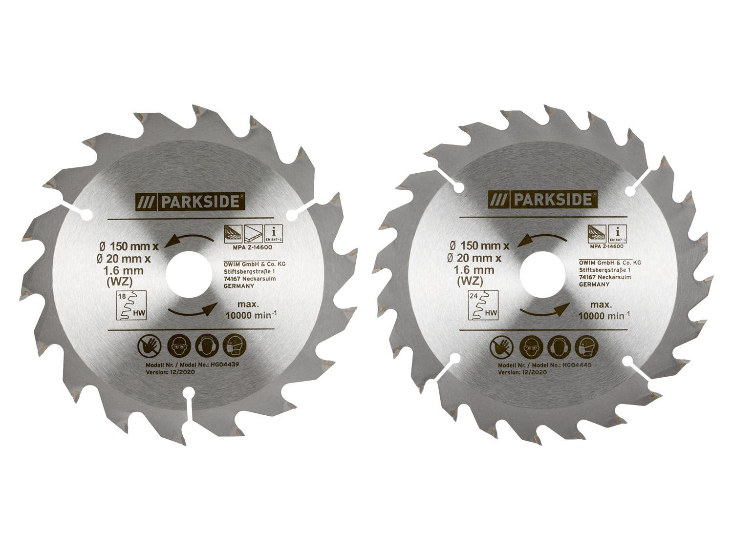 Internationale slecht Haalbaarheid PARKSIDE® Cirkelzaagblad, 2 stuks, 150 mm diameter