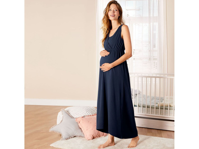 Ga naar volledige schermweergave: ESMARA® Zwangerschaps-maxi-jurk van een katoenmix met elastiek in de taille - afbeelding 9