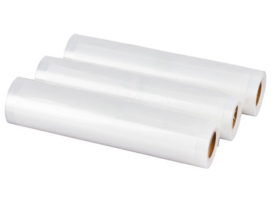SILVERCREST® Set de 3 rouleaux de films d'emballage sous vide, 300 x 20 cm, sans BPA