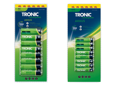 TRONIC® Oplaadbare batterijen, Ni-MH, 8 stuks