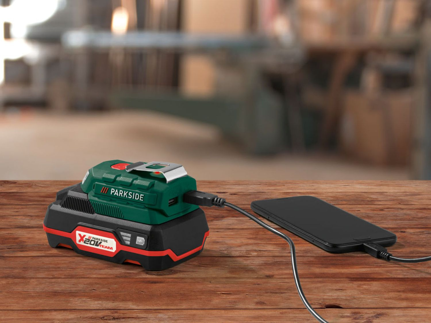 PARKSIDE® Adaptateur de batterie »PAA 20-Li B2«, avec 2 ports USB