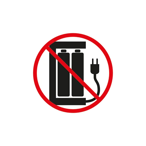 Verbod op het opladen van batterijen.