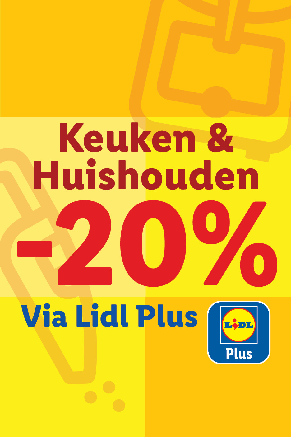 20% korting op keuken- en huishoudartikelen via de klantenkaart.