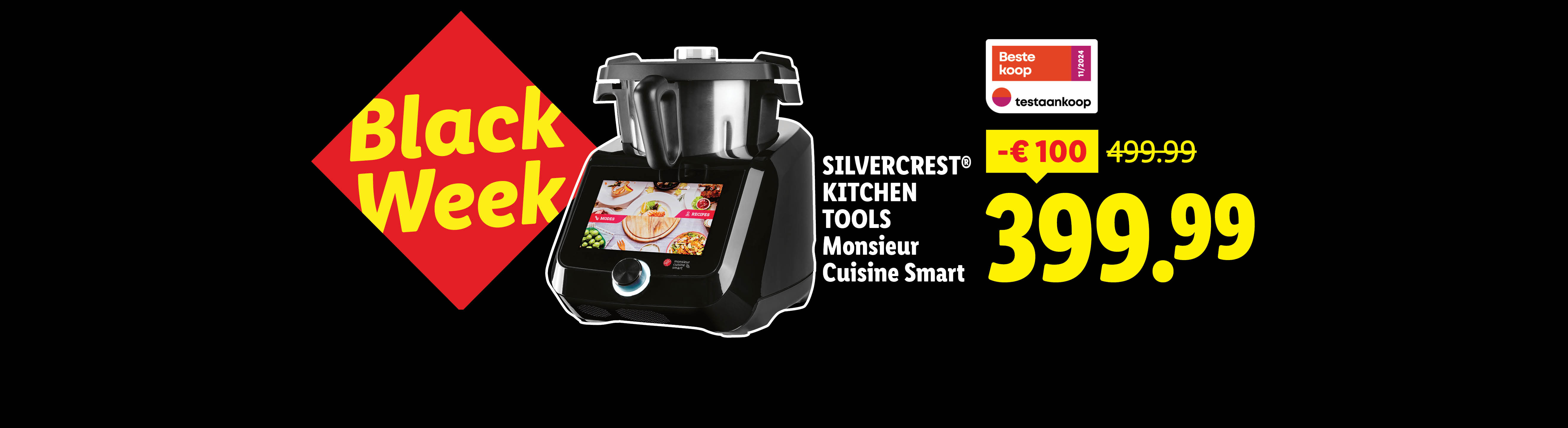 Black Week aanbieding: Silvercrest Monsieur Cuisine Smart keukenmachine voor €399,99.