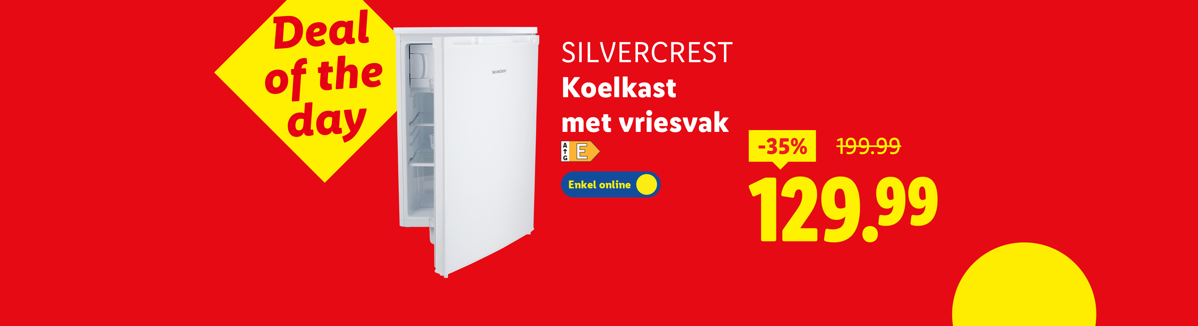 Deal van de dag: SILVERCREST koelkast met vriesvak, nu €129.99.