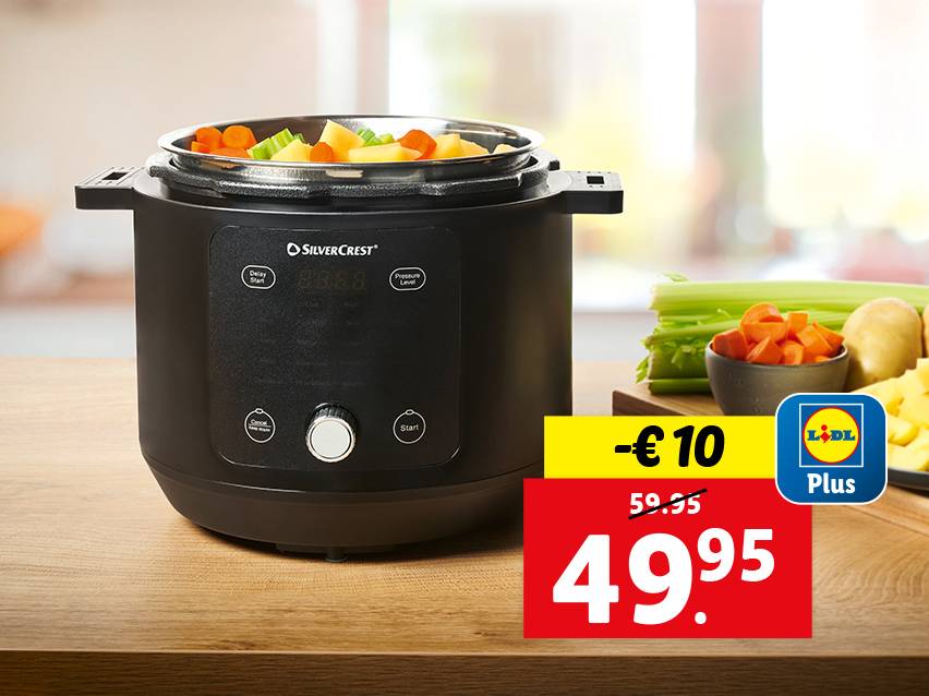 SilverCrest snelkookpan van Lidl Plus voor €49,95 (van €59,95)