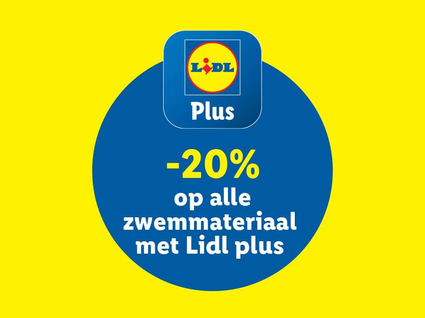 Lidl Plus-aanbieding: 20% korting op alle zwemkleding en zwemaccessoires.