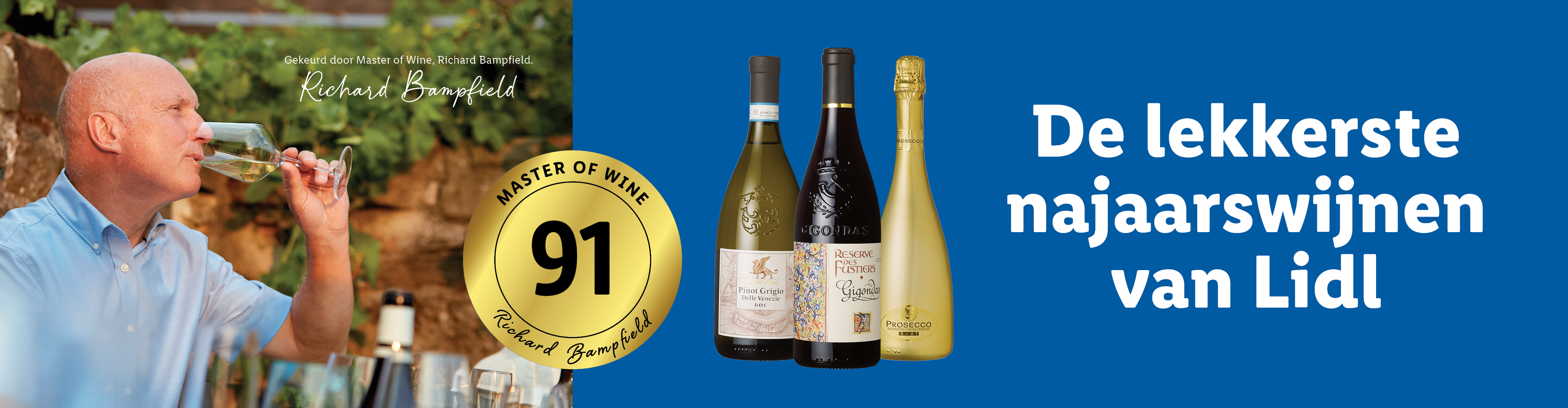 Richard Bampfield, Master of Wine, beoordeelt de lekkerste najaarswijnen van Lidl, met een selectie van vijf flessen.