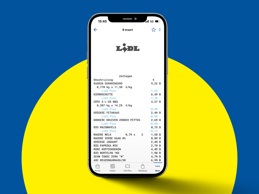 App Lidl avec porc mariné, poulet et fromage feta.