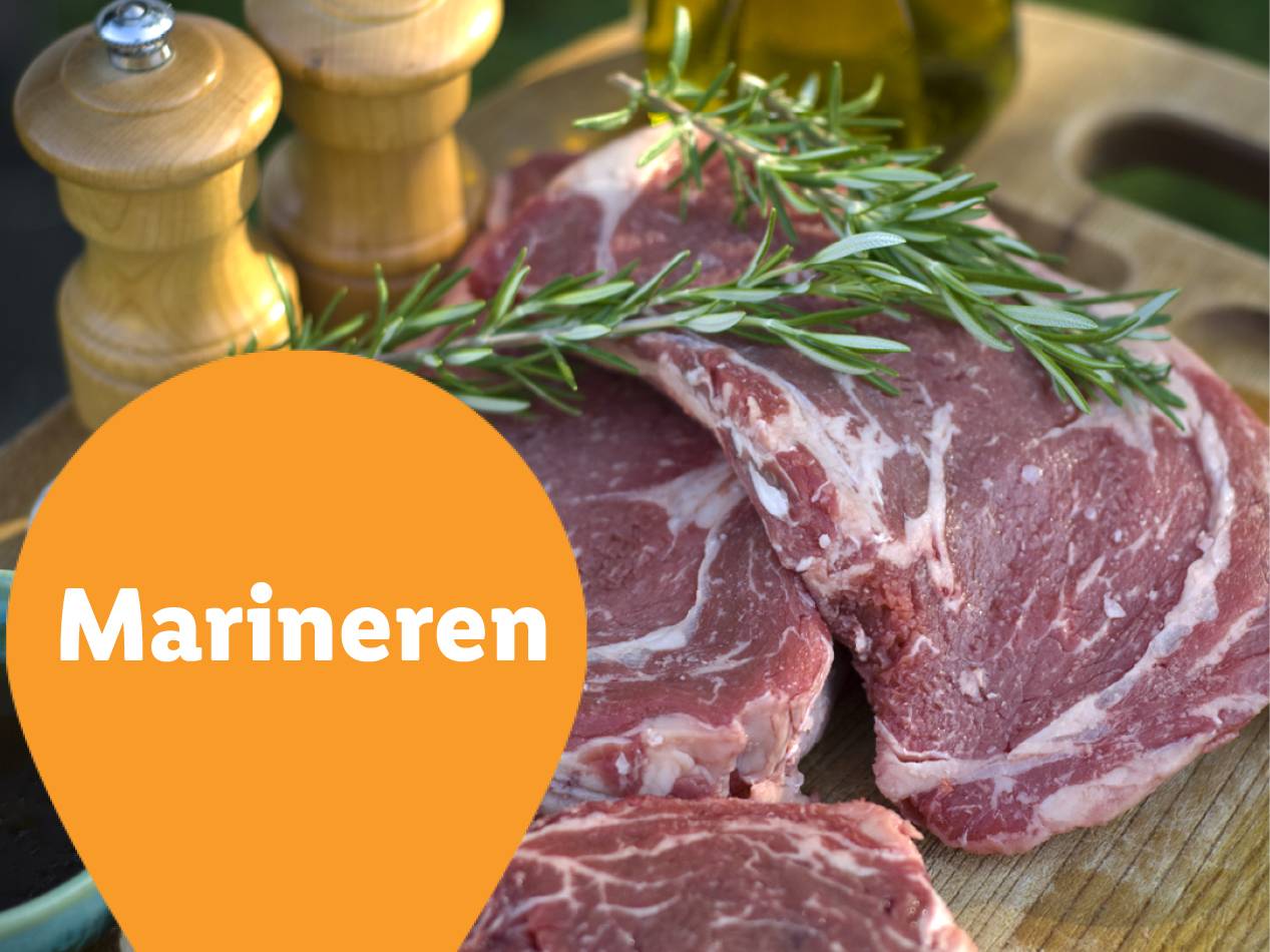 Gemarineerd rundvlees met rozemarijn.