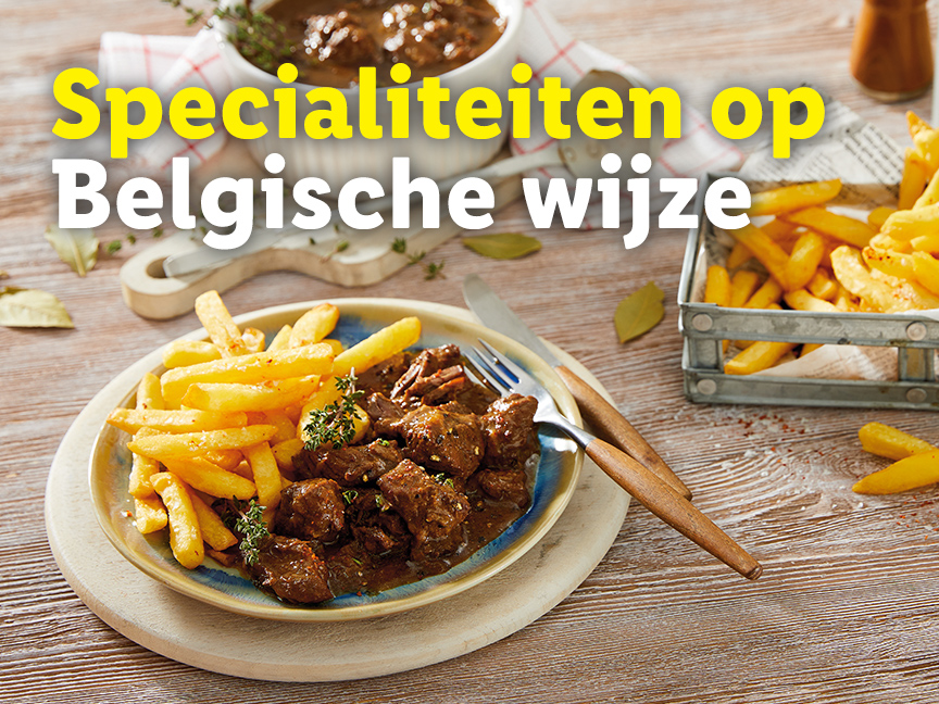 Stoofvlees met frieten, een Belgische specialiteit.