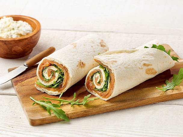 Wraps met gerookte zalm