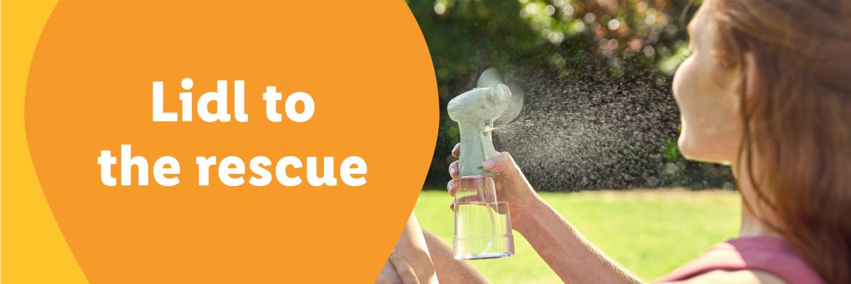 Lidl: Handventilator en spuitfles voor de zomer.