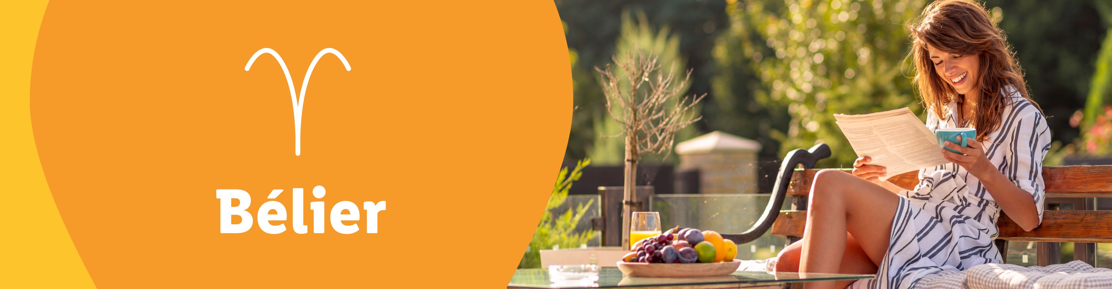 Bélier: Femme se relaxant avec un café et un journal.