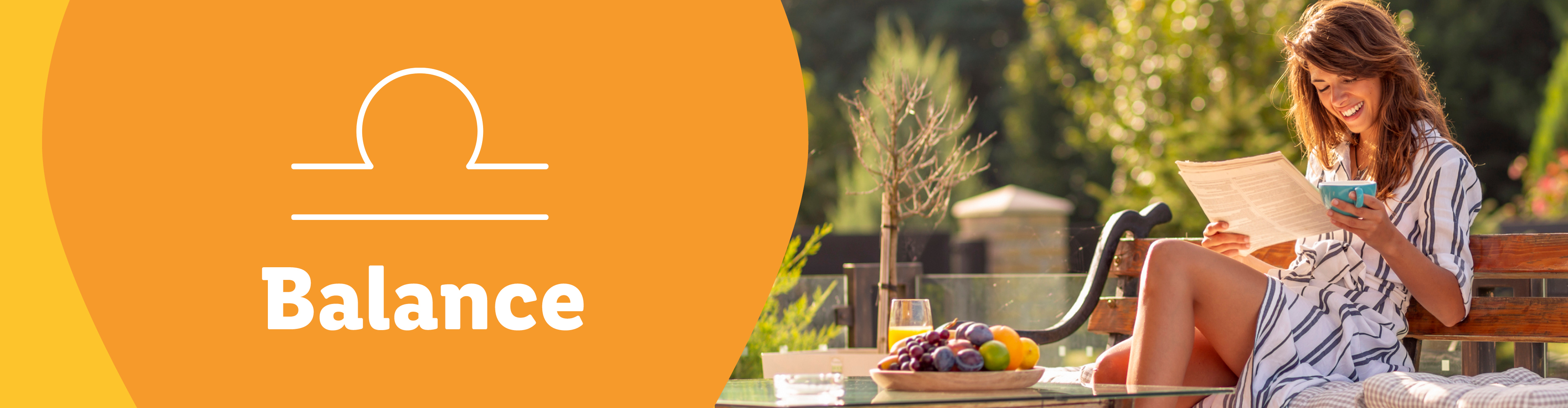 Équilibre : Femme se relaxant avec un café et un journal.