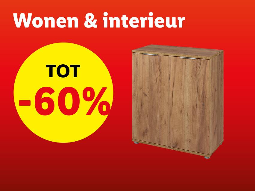 Woonkamerkast met 60% korting op wonen & interieur.
