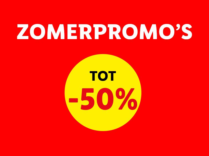 Zomerpromo's met tot -50% korting.